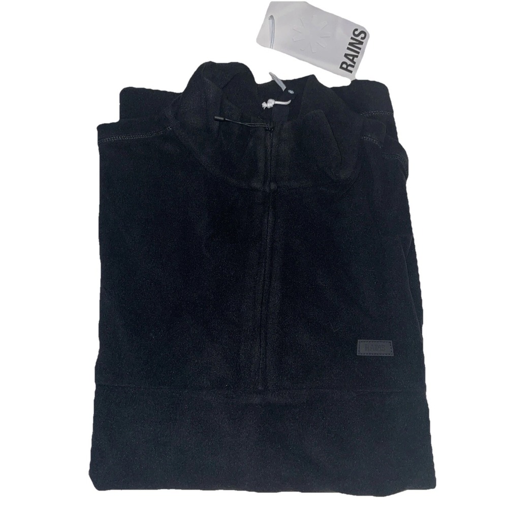 Rains Addis Fleece‎ Half Zip Jacket GQ Exclusive Black Lg